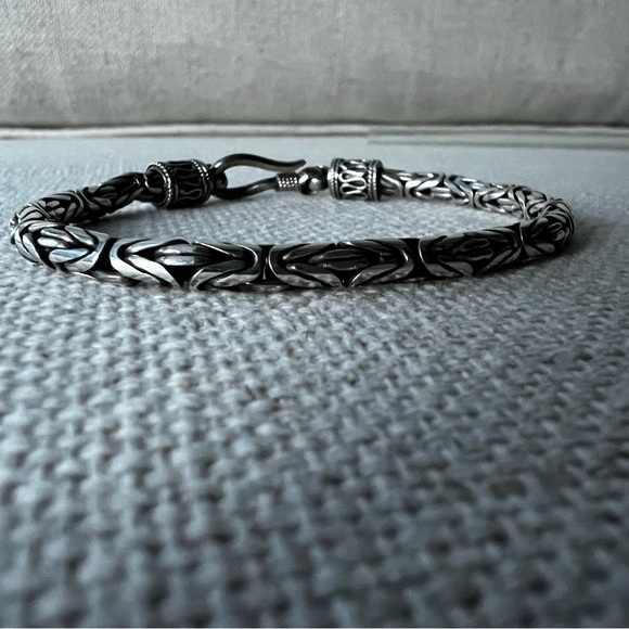 Sterling Silver Byzantine Braided Rope Bracelet - Picture 4 of 10
